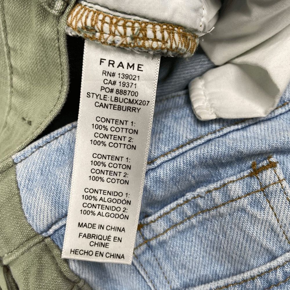 Frame Rigid Denim Le Beau Cargo Mix Pants Women's Canterbury Size 26 - Picture 8 of 11
